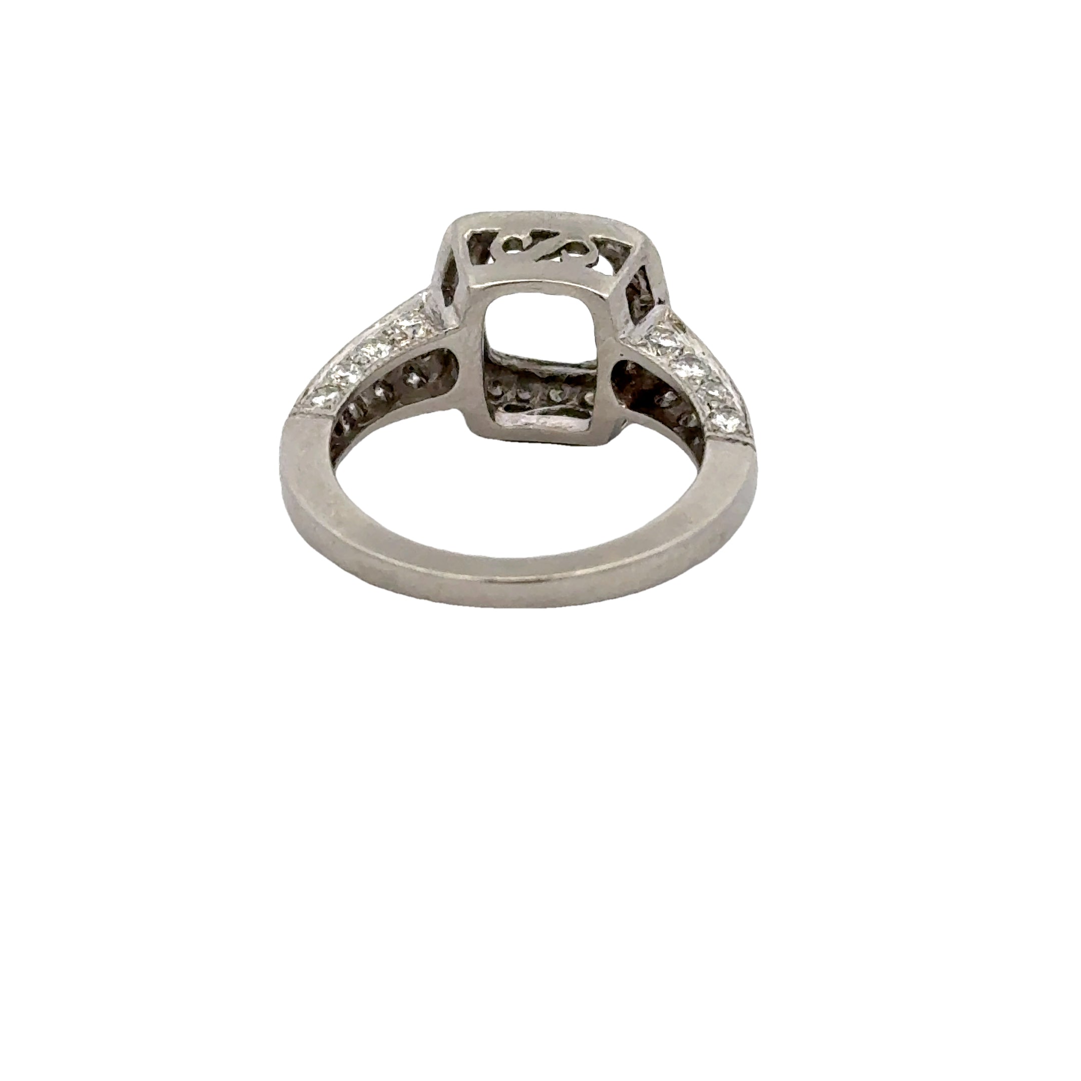 0.74 Carat Round Brilliant G-H SI1-VS1 Diamond Platinum Semi Mount Ring