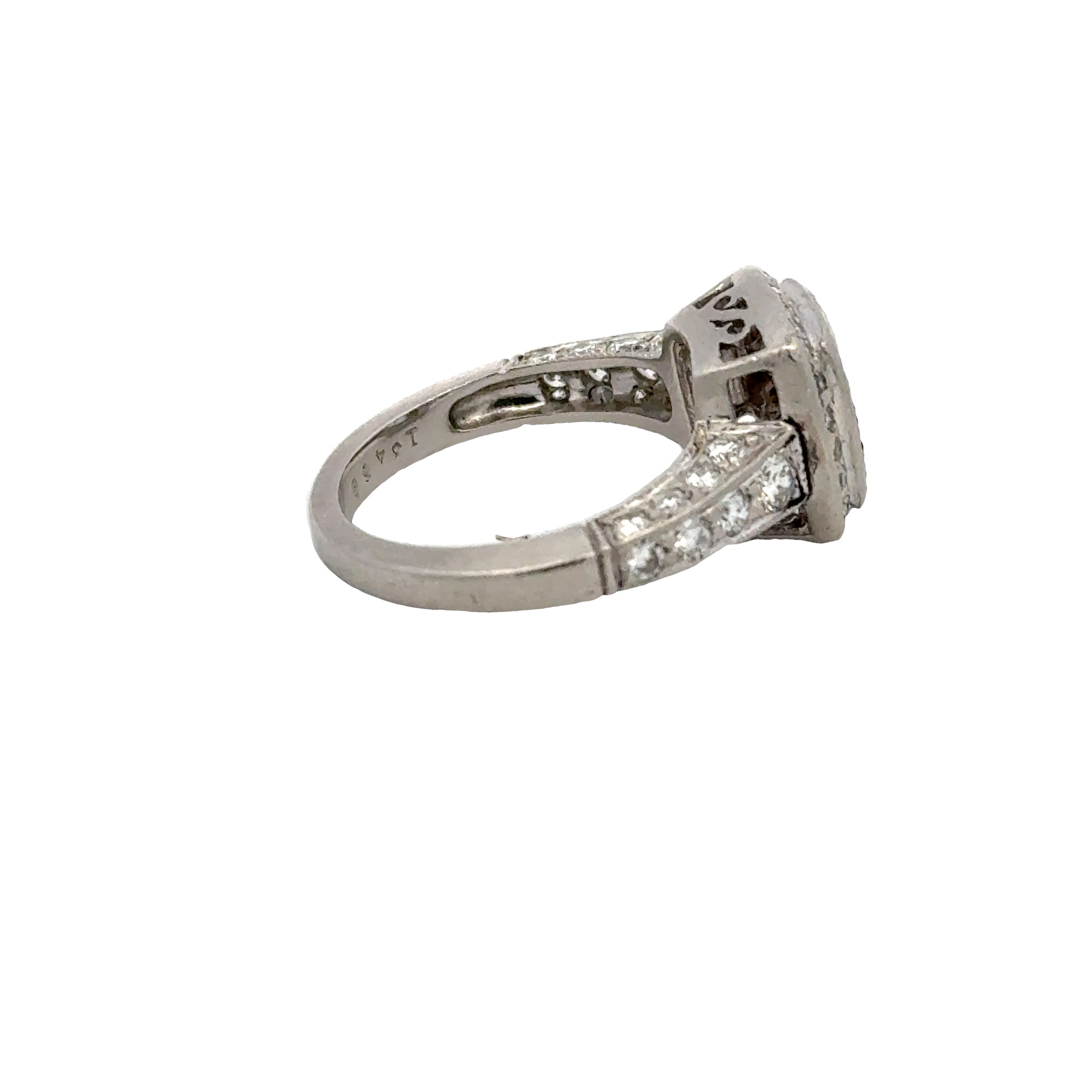 0.74 Carat Round Brilliant G-H SI1-VS1 Diamond Platinum Semi Mount Ring