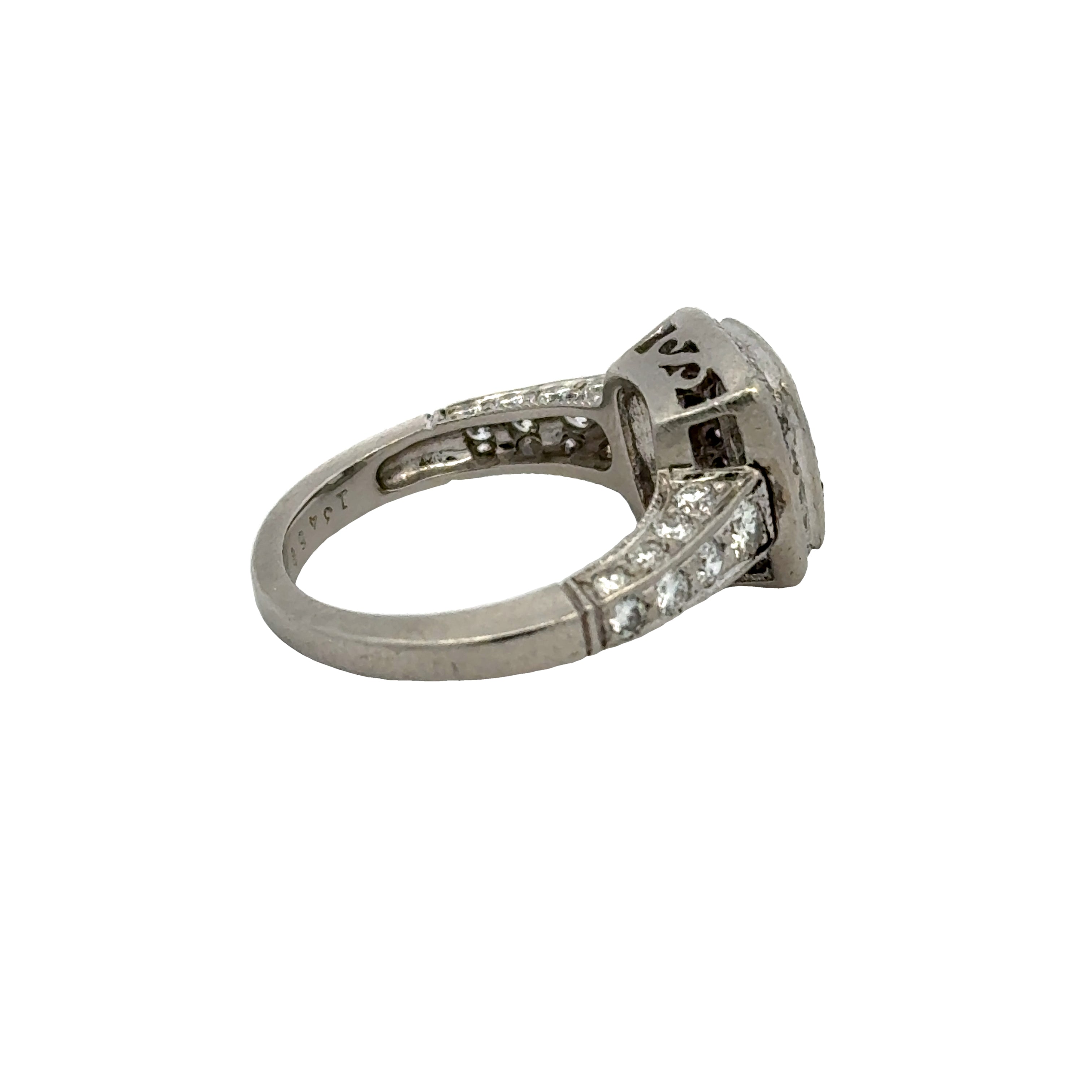 0.74 Carat Round Brilliant G-H SI1-VS1 Diamond Platinum Semi Mount Ring