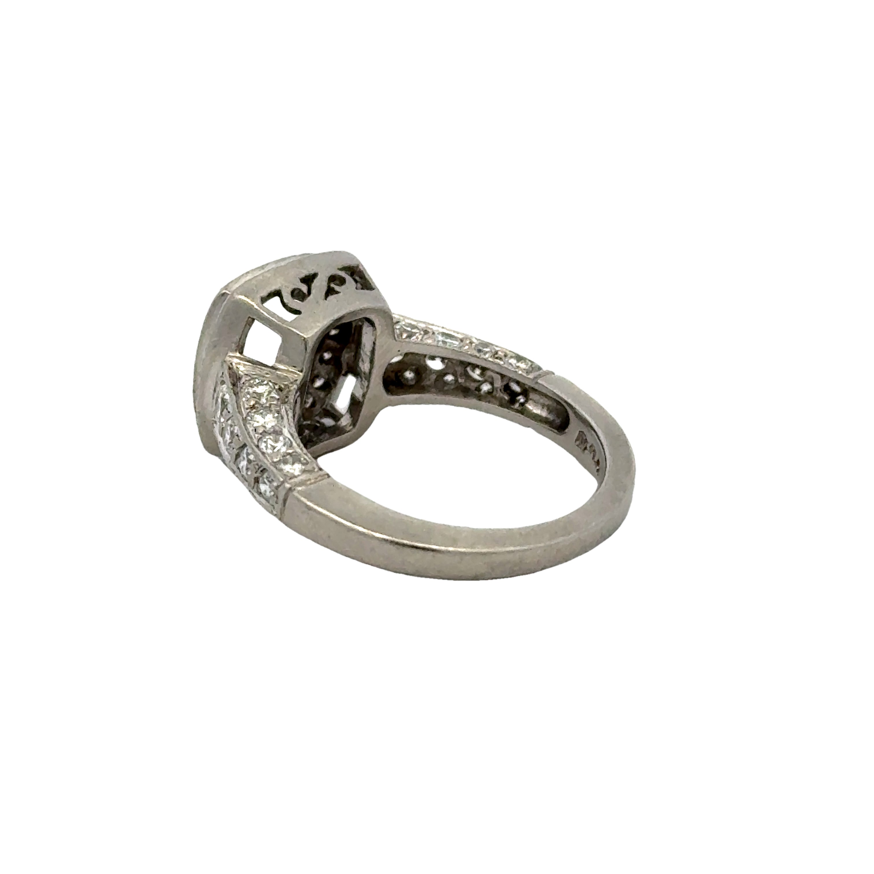0.74 Carat Round Brilliant G-H SI1-VS1 Diamond Platinum Semi Mount Ring