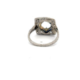 0.13 Carat Baguette Shape Sapphire Platinum Semi Mount Ring