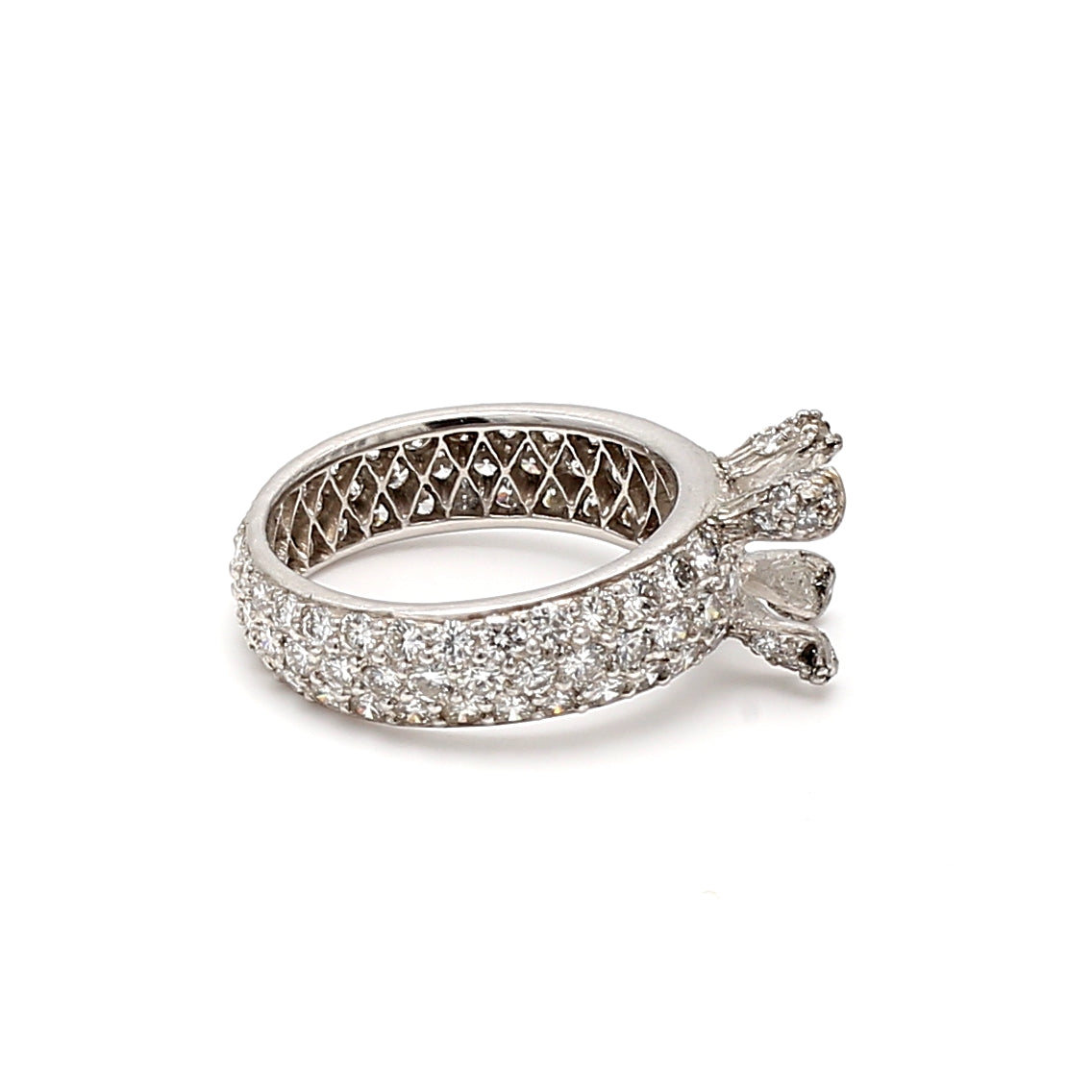 0.70 Carat Round Brilliant I VS2 Diamond Platinum Semi Mount Ring
