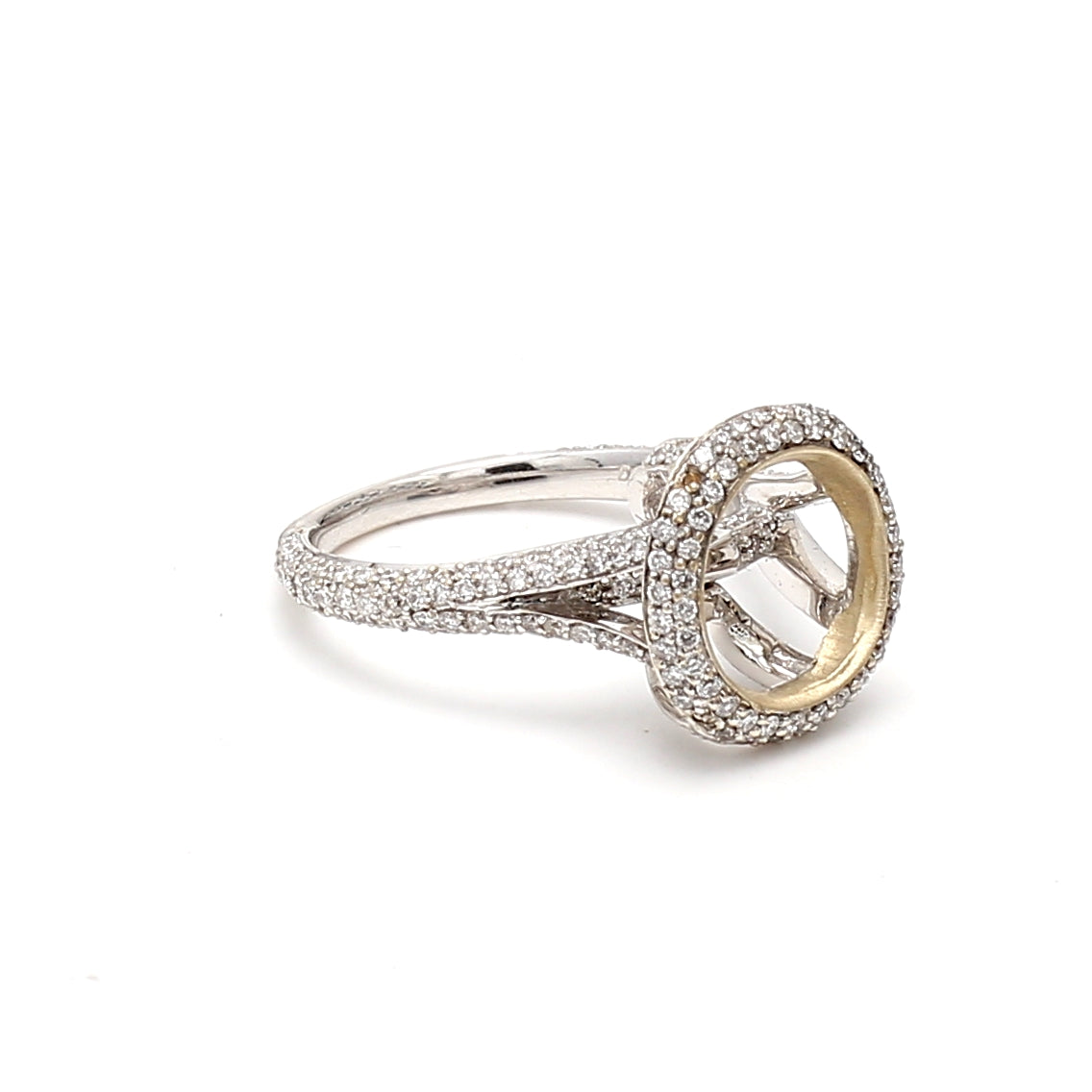 0.50 Carat Round Brilliant I VS2 Diamond 18 Karat White Gold Semi Mount Ring