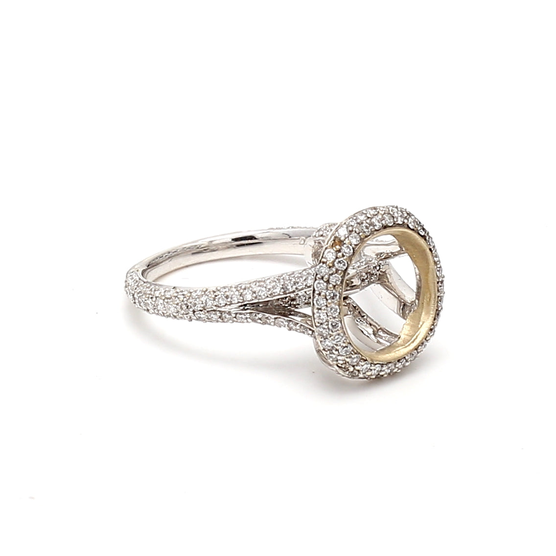 0.50 Carat Round Brilliant I VS2 Diamond 18 Karat White Gold Semi Mount Ring
