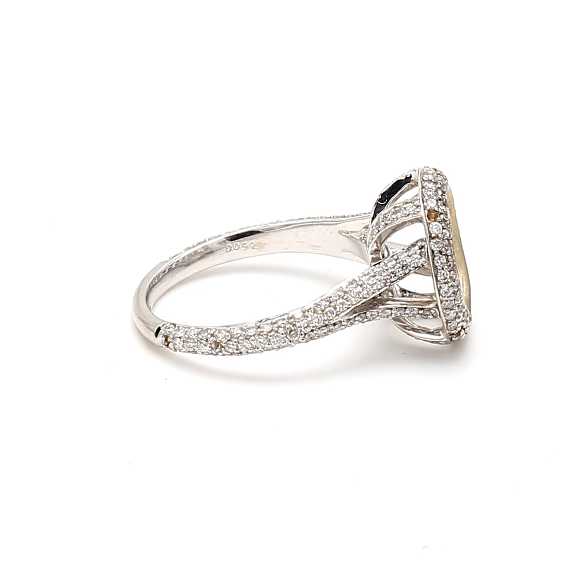 0.50 Carat Round Brilliant I VS2 Diamond 18 Karat White Gold Semi Mount Ring