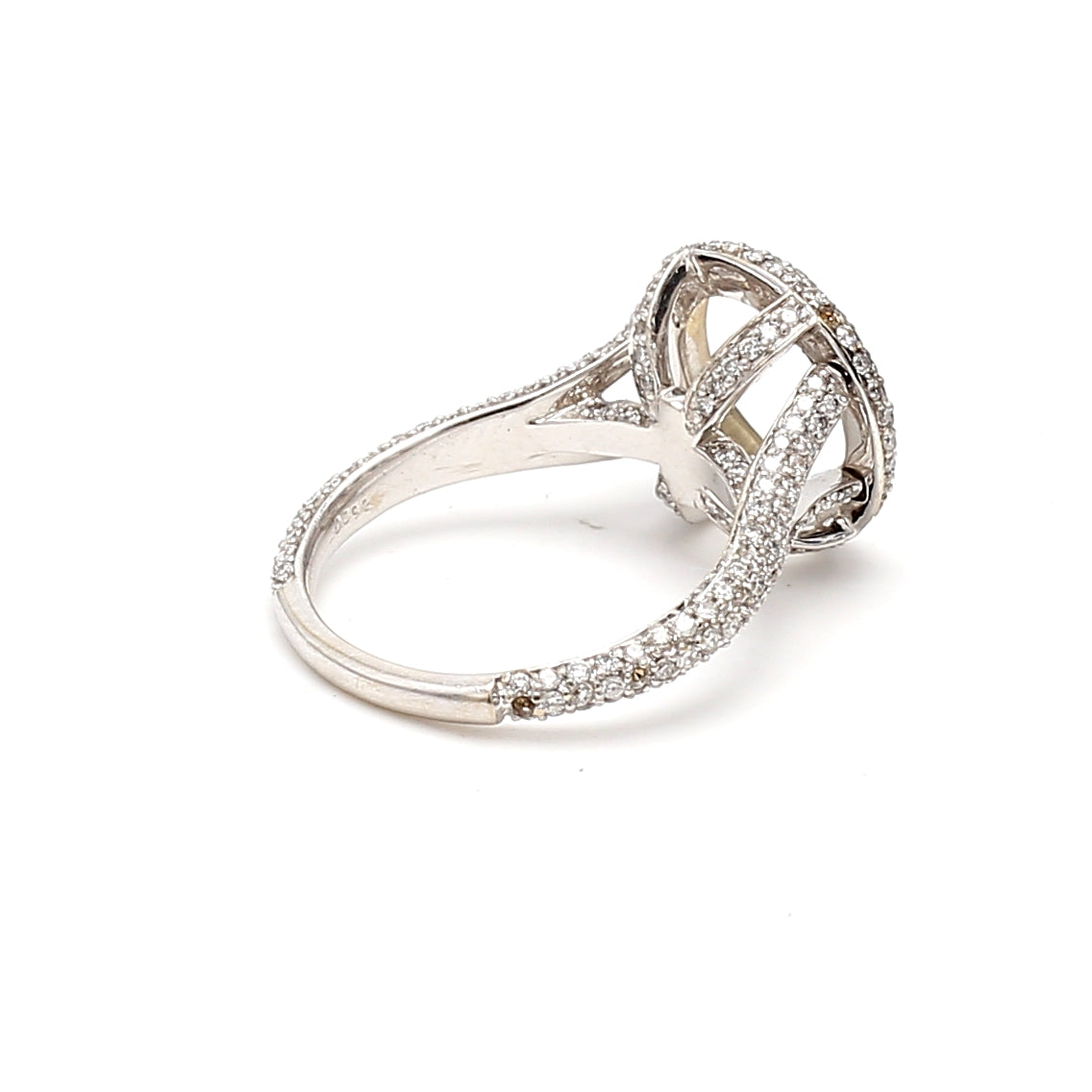 0.50 Carat Round Brilliant I VS2 Diamond 18 Karat White Gold Semi Mount Ring