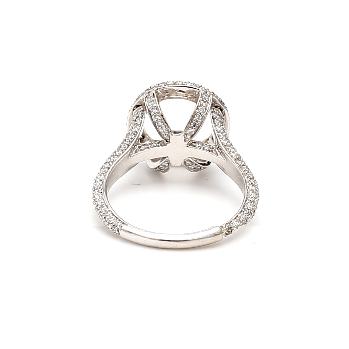 0.50 Carat Round Brilliant I VS2 Diamond 18 Karat White Gold Semi Mount Ring