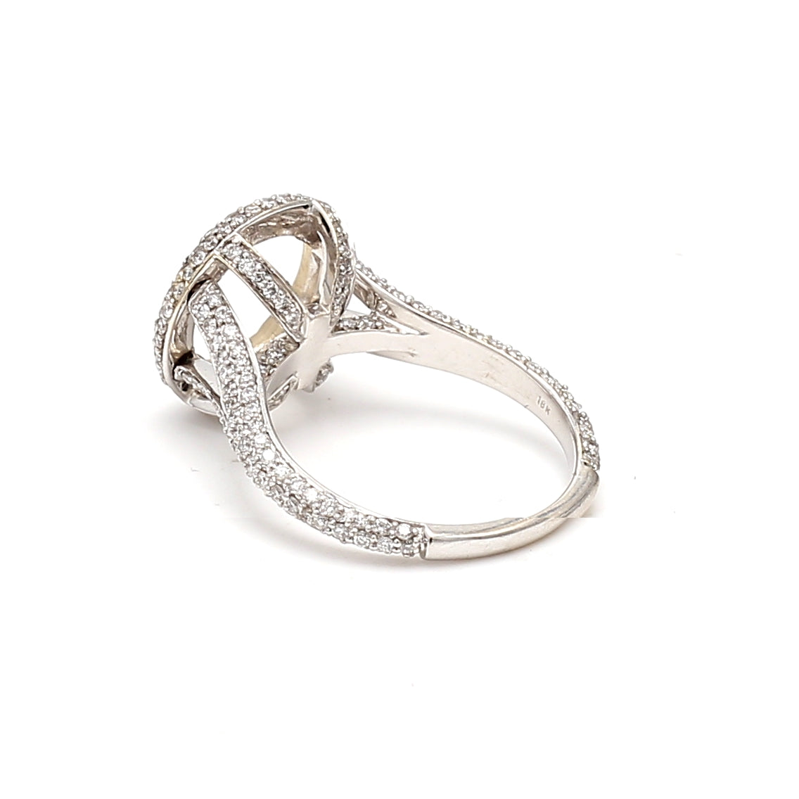 0.50 Carat Round Brilliant I VS2 Diamond 18 Karat White Gold Semi Mount Ring