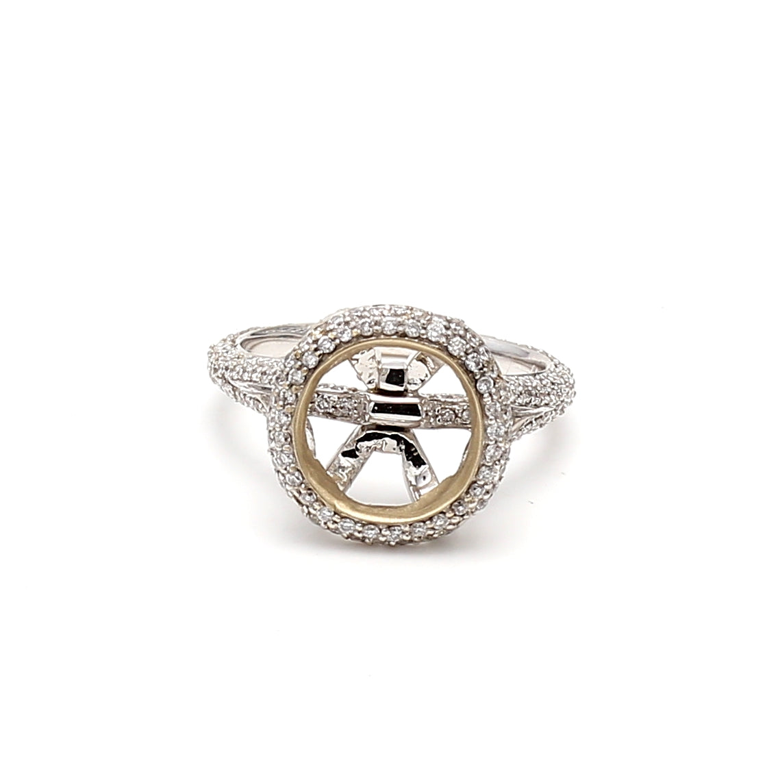 0.50 Carat Round Brilliant I VS2 Diamond 18 Karat White Gold Semi Mount Ring