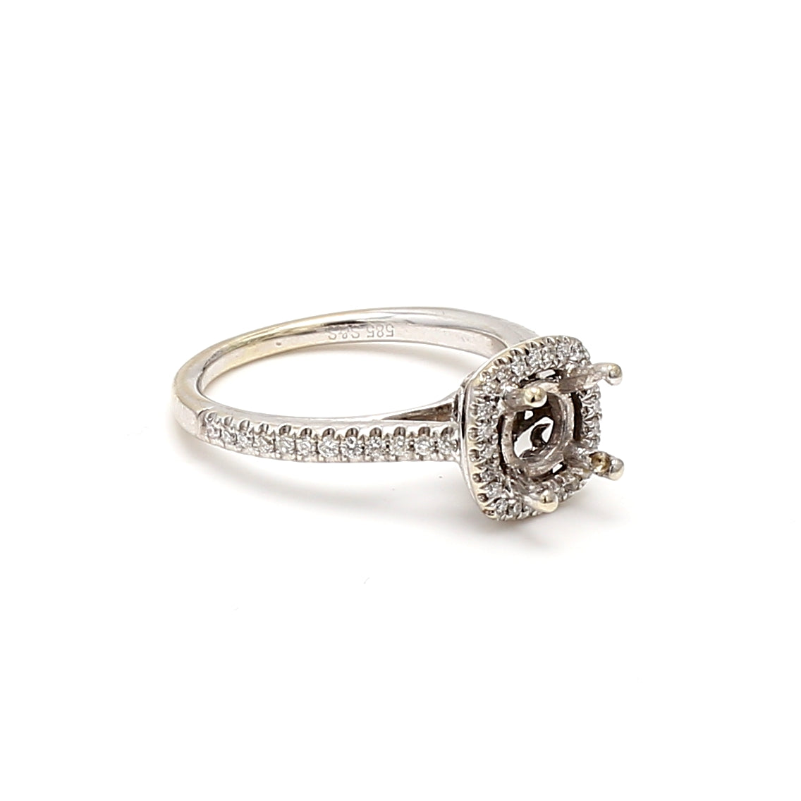 0.25 Carat Round Brilliant I SI1 Diamond 14 Karat White Gold Semi Mount Ring