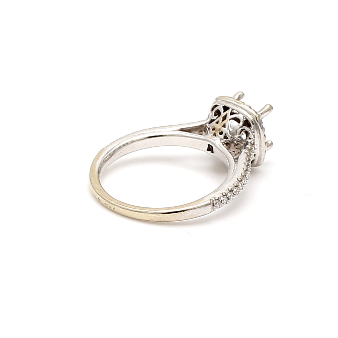 0.25 Carat Round Brilliant I SI1 Diamond 14 Karat White Gold Semi Mount Ring