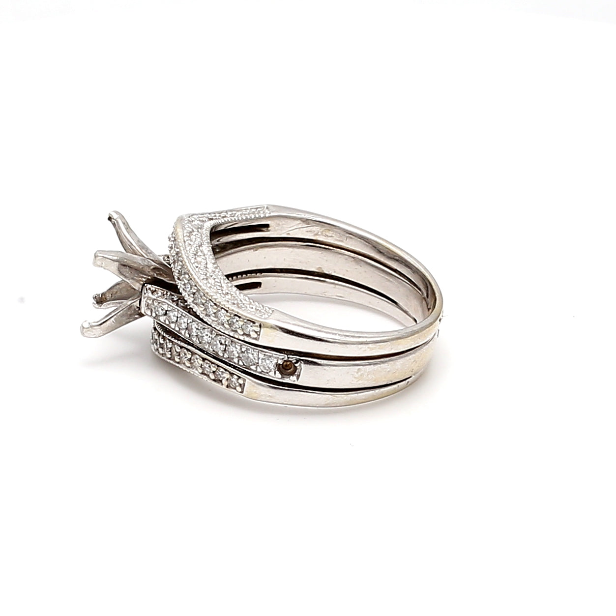 0.50 Carat Round Brilliant I SI1 Diamond 14 Karat White Gold Semi Mount Ring