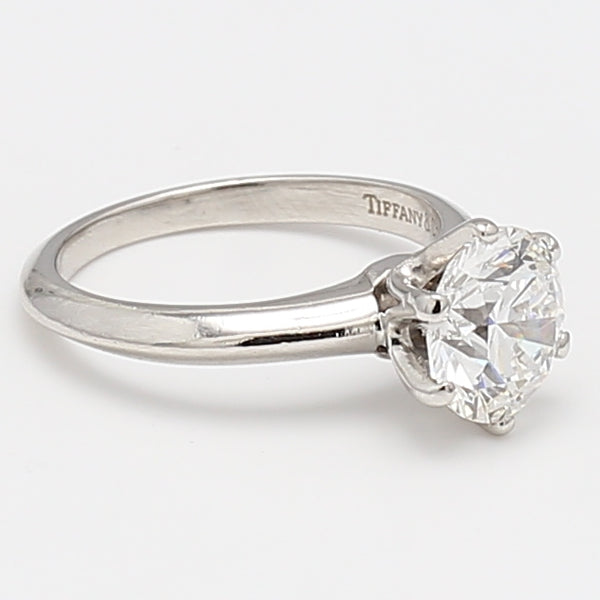 Tiffany & Co 1.77 Carat Round Brilliant F IF Diamond Platinum Engagement Ring