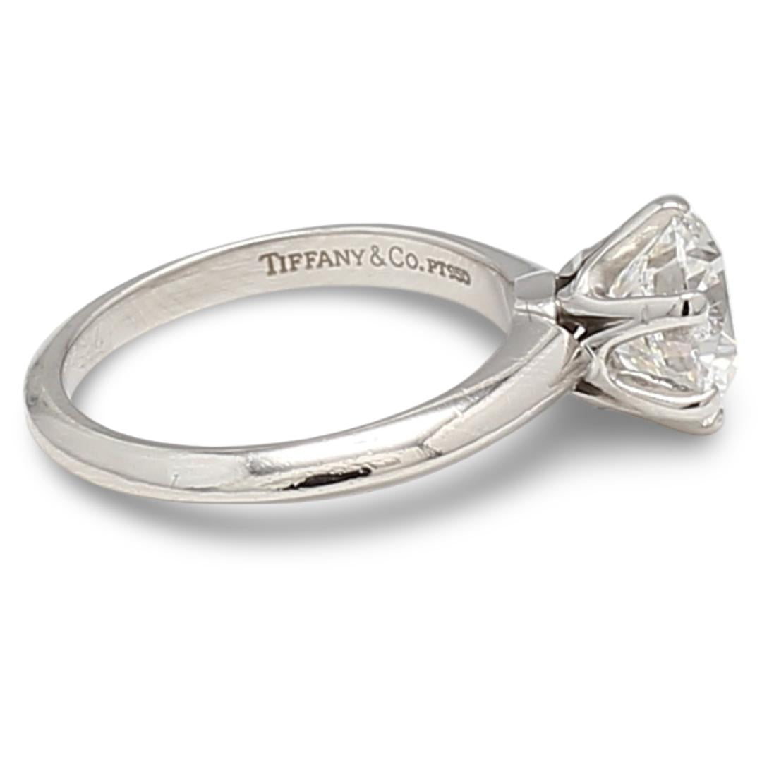 Tiffany & Co 1.77 Carat Round Brilliant F IF Diamond Platinum Engagement Ring