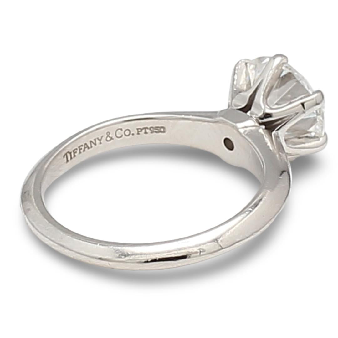 Tiffany & Co 1.77 Carat Round Brilliant F IF Diamond Platinum Engagement Ring