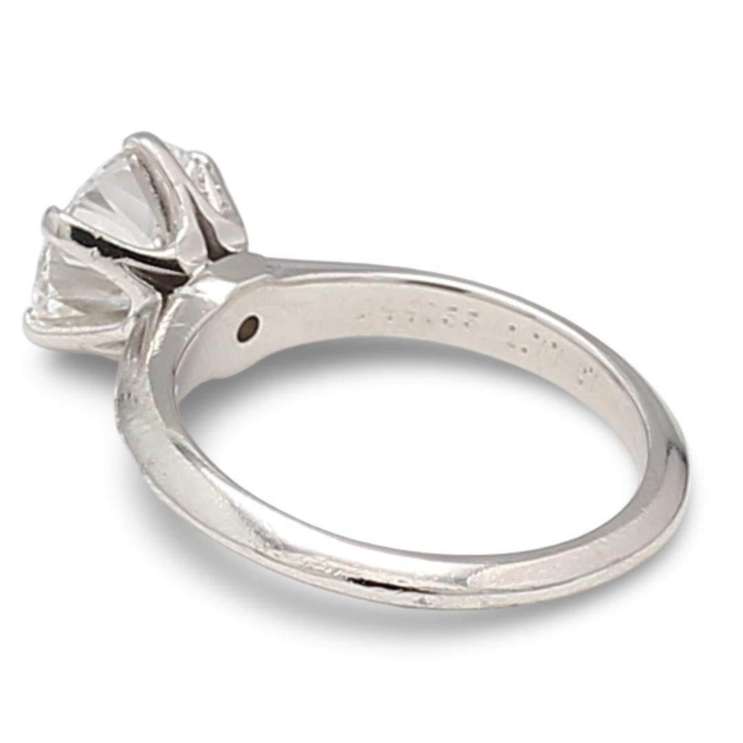 Tiffany & Co 1.77 Carat Round Brilliant F IF Diamond Platinum Engagement Ring