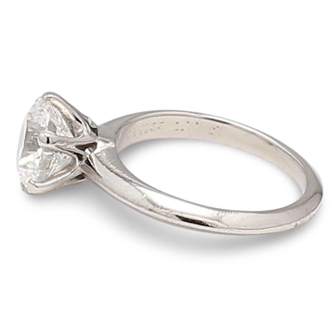 Tiffany & Co 1.77 Carat Round Brilliant F IF Diamond Platinum Engagement Ring