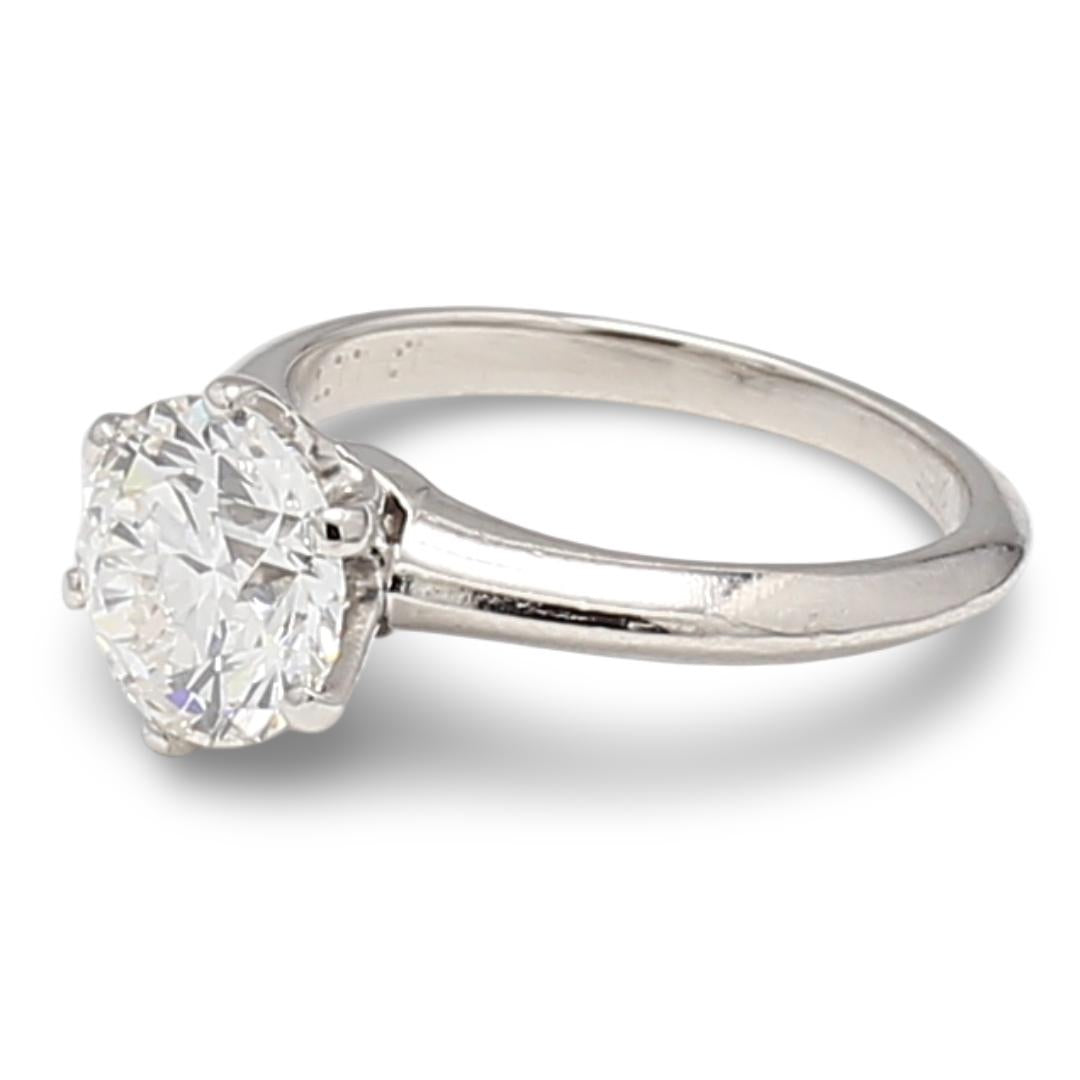 Tiffany & Co 1.77 Carat Round Brilliant F IF Diamond Platinum Engagement Ring