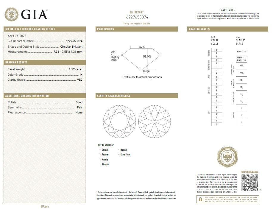 2.37ct Old European & Brilliant Cut H VS2 Diamond Platinum Edwardian Halo Ring