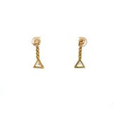 3.40 Carat Round and Triangular Shape Diamond 18K Yellow Gold Jacket Earrings