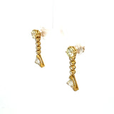 3.40 Carat Round and Triangular Shape Diamond 18K Yellow Gold Jacket Earrings