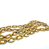 Vintage 171.60 Grams Textured and Smooth 18 Karat Yellow Gold Link Necklace