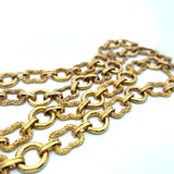 Vintage 171.60 Grams Textured and Smooth 18 Karat Yellow Gold Link Necklace