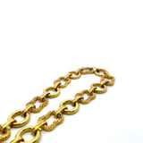 Vintage 171.60 Grams Textured and Smooth 18 Karat Yellow Gold Link Necklace