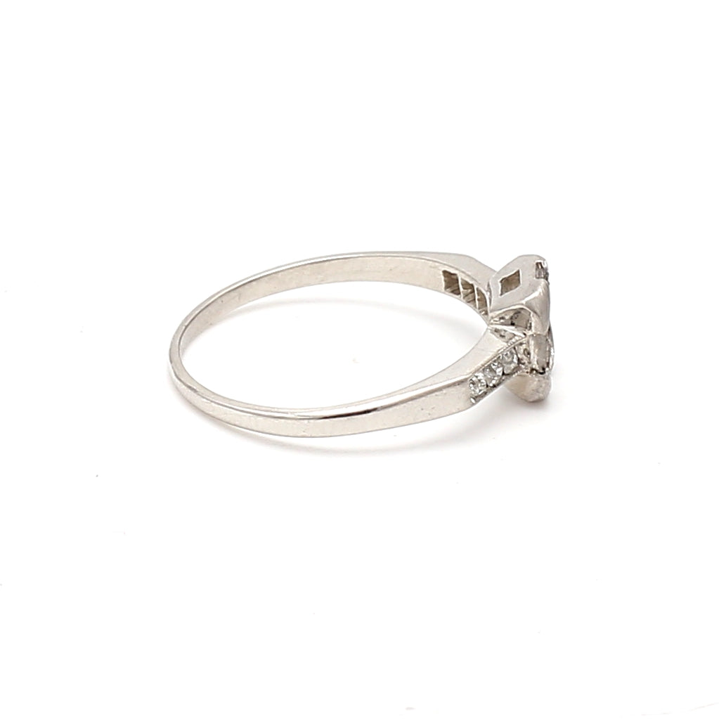 0.06 Carat Round Brilliant G SI1 Diamond Platinum Semi Mount Ring