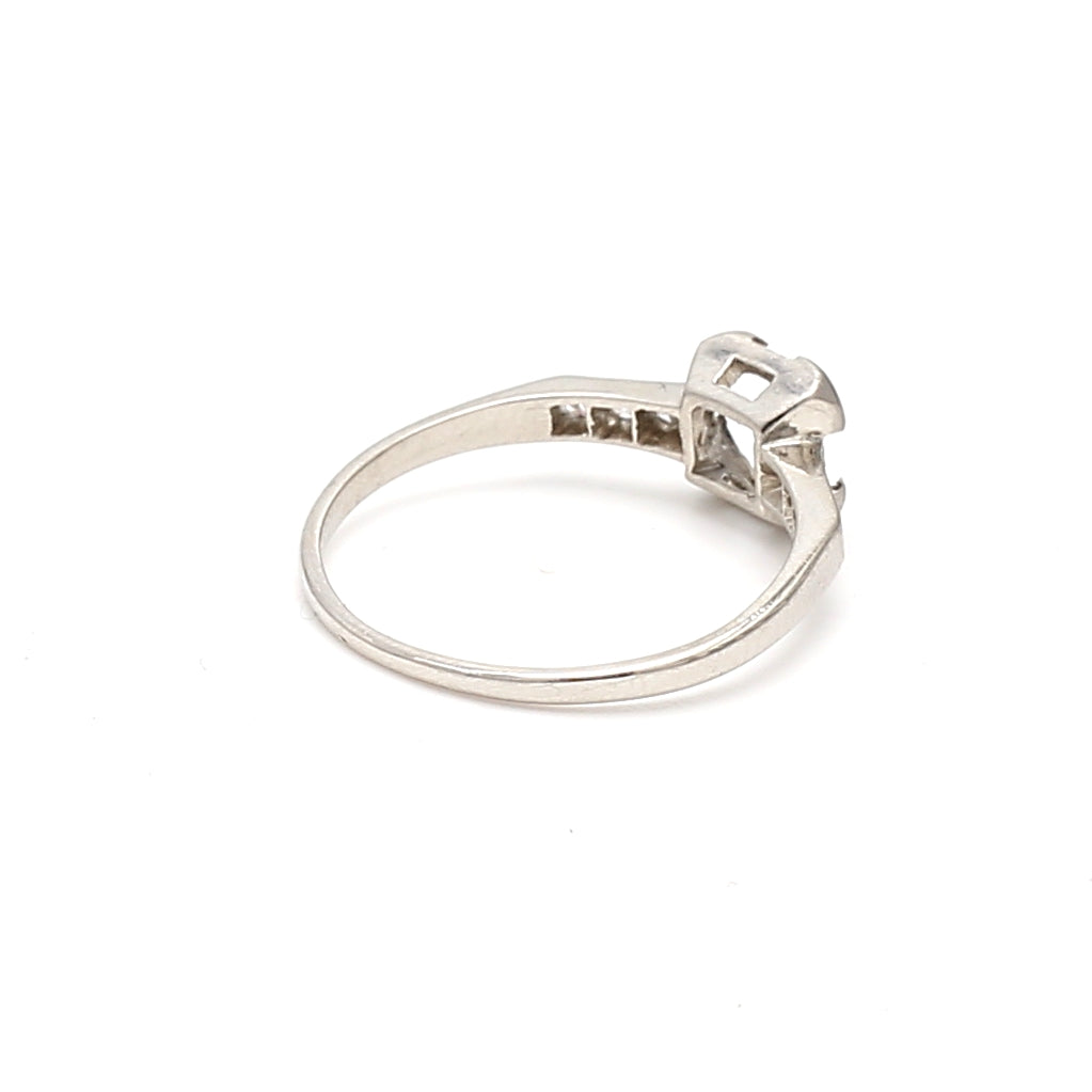 0.06 Carat Round Brilliant G SI1 Diamond Platinum Semi Mount Ring