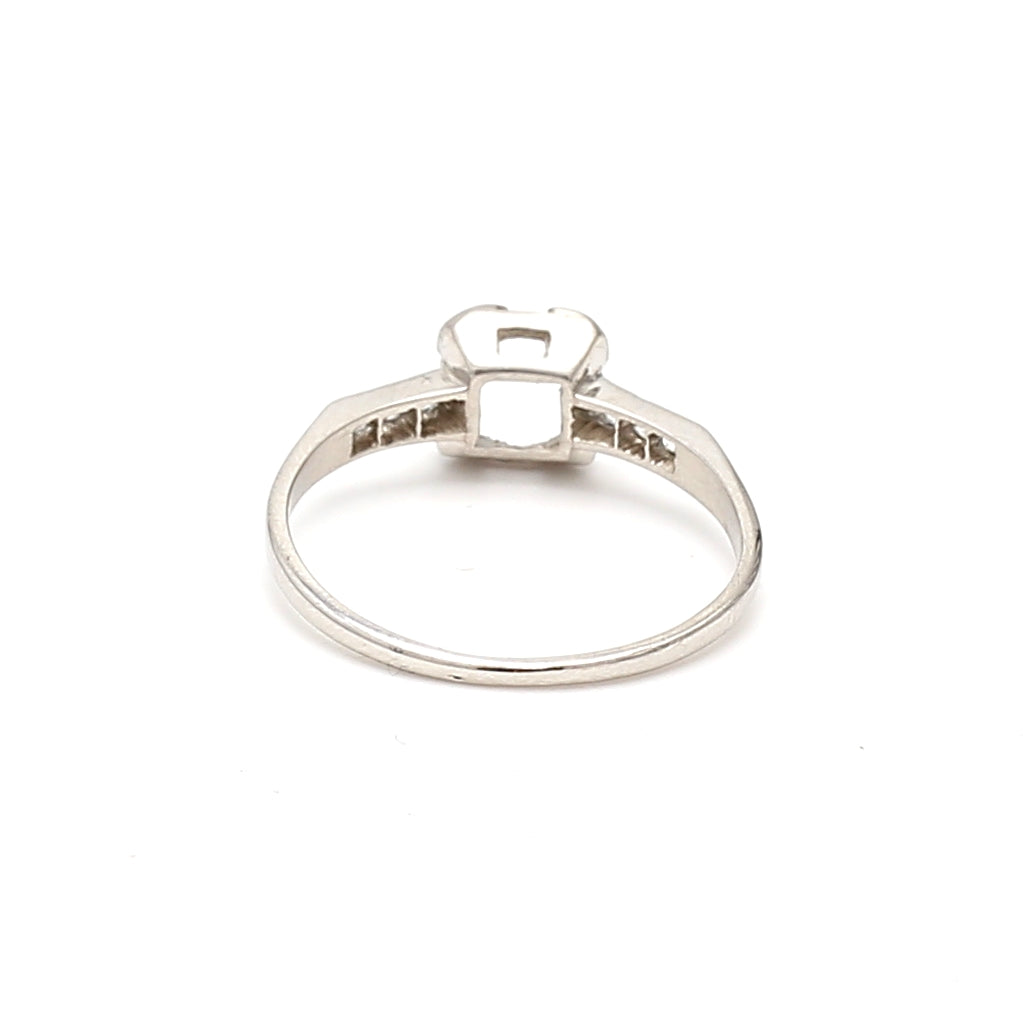 0.06 Carat Round Brilliant G SI1 Diamond Platinum Semi Mount Ring