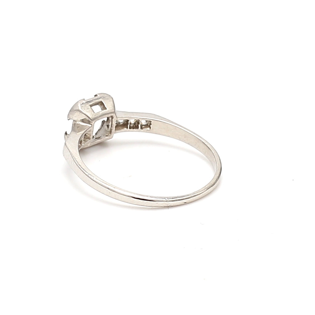 0.06 Carat Round Brilliant G SI1 Diamond Platinum Semi Mount Ring