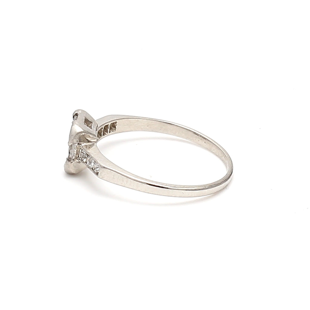0.06 Carat Round Brilliant G SI1 Diamond Platinum Semi Mount Ring
