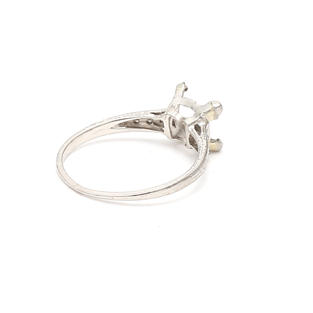 0.05 Carat Round Brilliant G SI1 Diamond Platinum Semi Mount Ring
