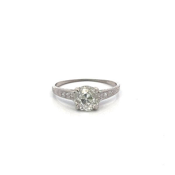 1.51ct Old European & Round Brilliant Diamond Platinum Engagement Ring (G SI1)