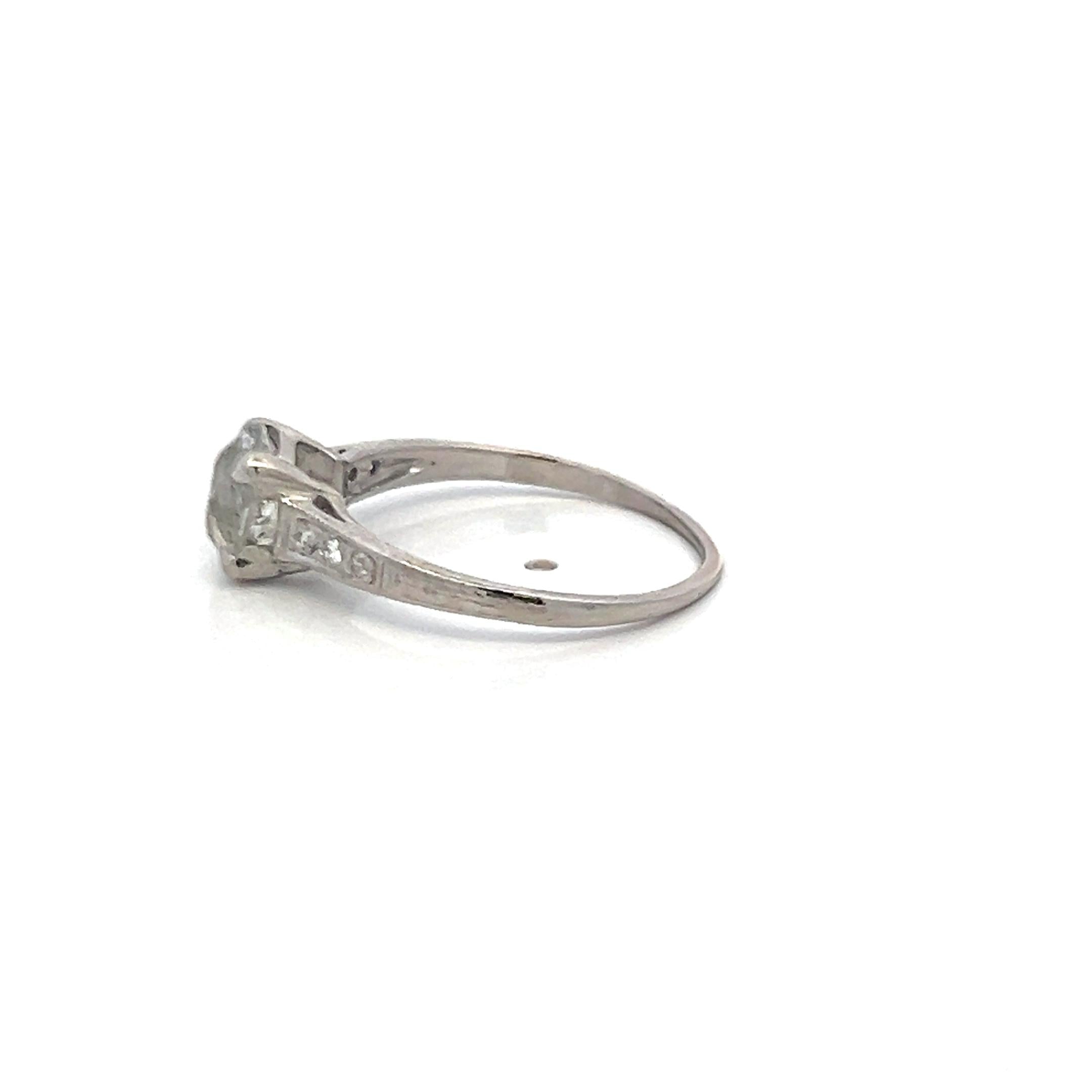 1.51ct Old European & Round Brilliant Diamond Platinum Engagement Ring (G SI1)