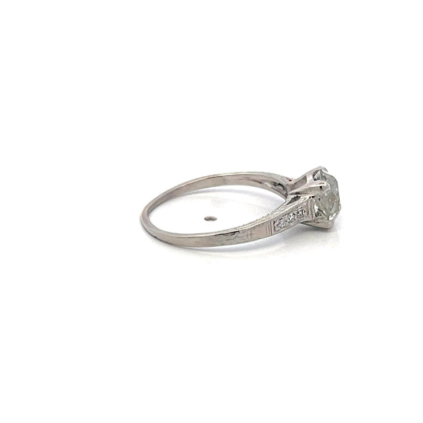 1.51ct Old European & Round Brilliant Diamond Platinum Engagement Ring (G SI1)