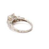 1.59 Carat Circular Brilliant Cut and Old European Cut Diamond Platinum Engagement Ring