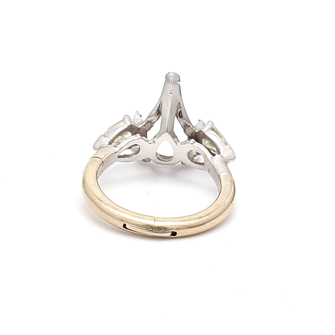 1.00 Carat Pear Shape J VS2 Diamond 14 Karat White Gold Semi Mount Ring