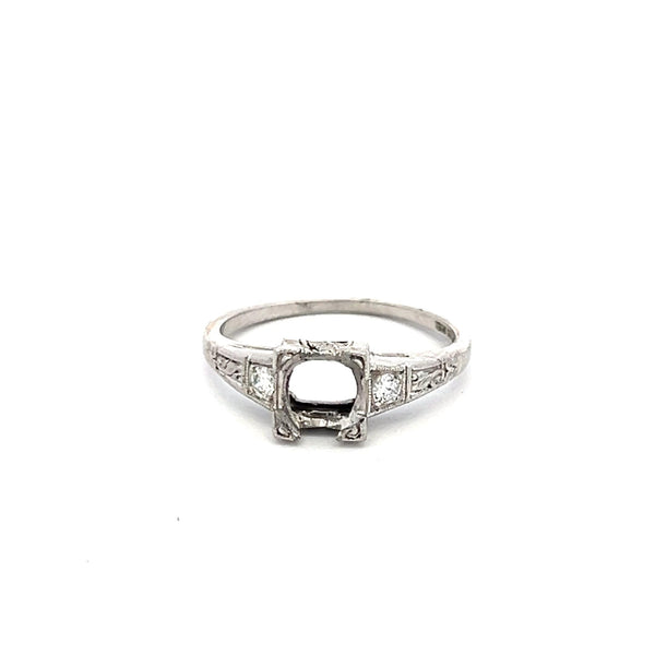 0.08 Carat Round Brilliant I VS1 Diamond Platinum Semi Mount Ring