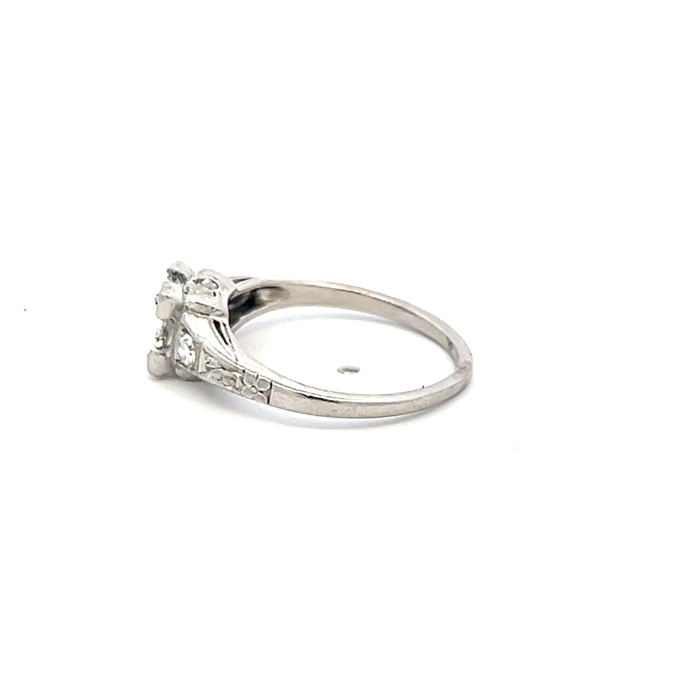 0.08 Carat Round Brilliant I VS1 Diamond Platinum Semi Mount Ring