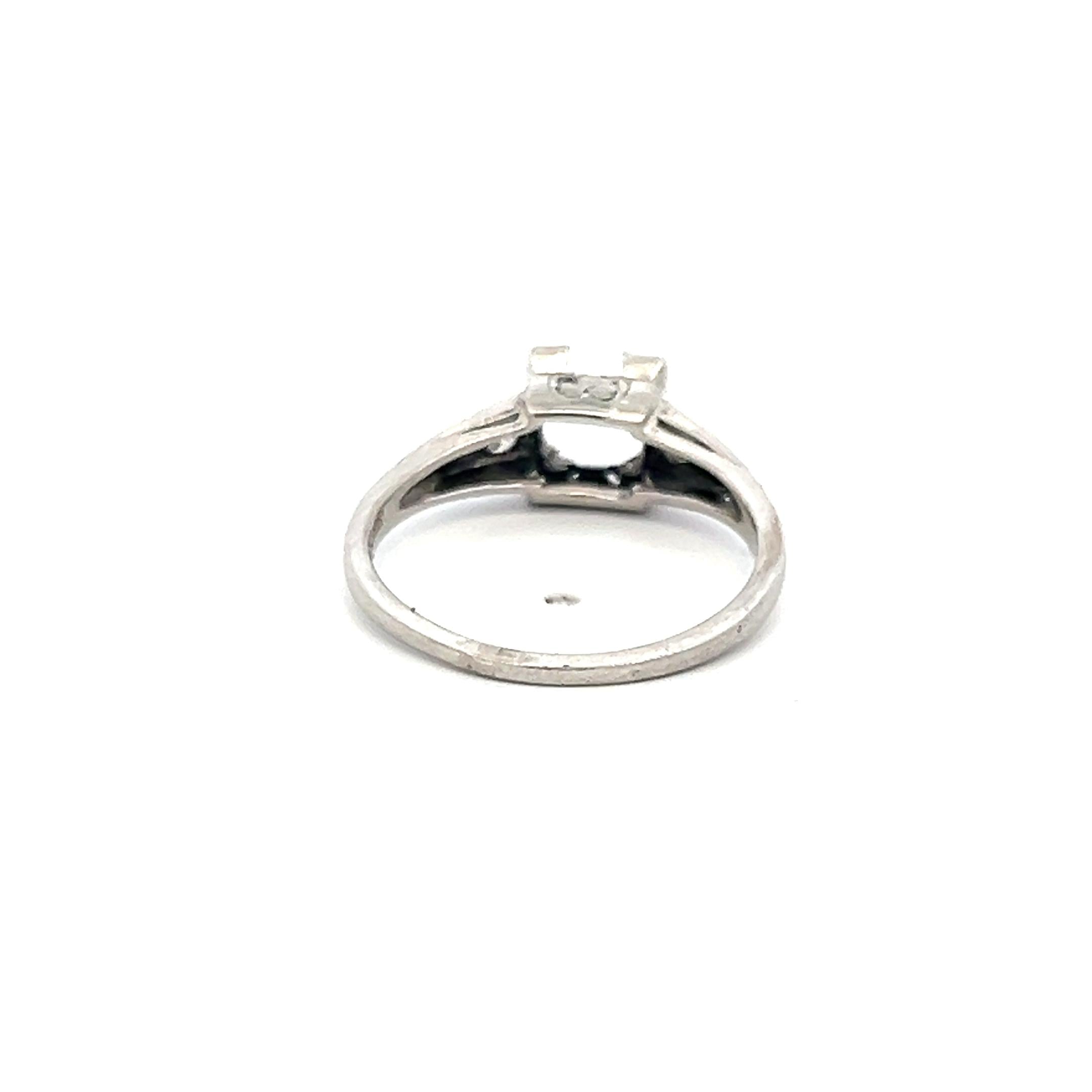0.08 Carat Round Brilliant I VS1 Diamond Platinum Semi Mount Ring