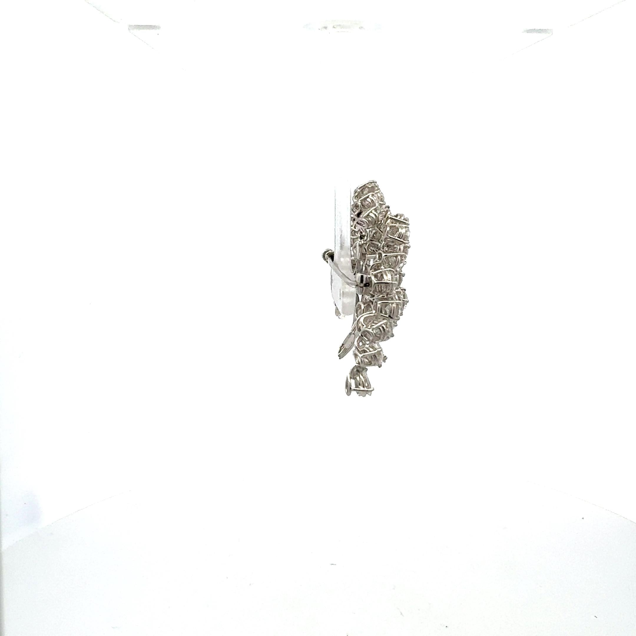 12.00 Carat Diamond Platinum Floral Cluster Bouquet Pin Brooch F VS1-VVS2