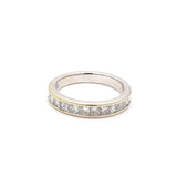 1.10 Carat Princess Cut H I1 Diamond 18 Karat White Gold Band Ring