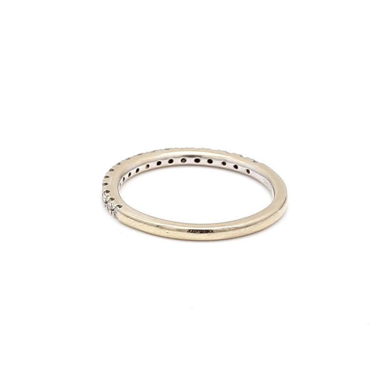 0.30 Carat Round Brilliant H SI1 Diamond 10 Karat White Gold Band Ring