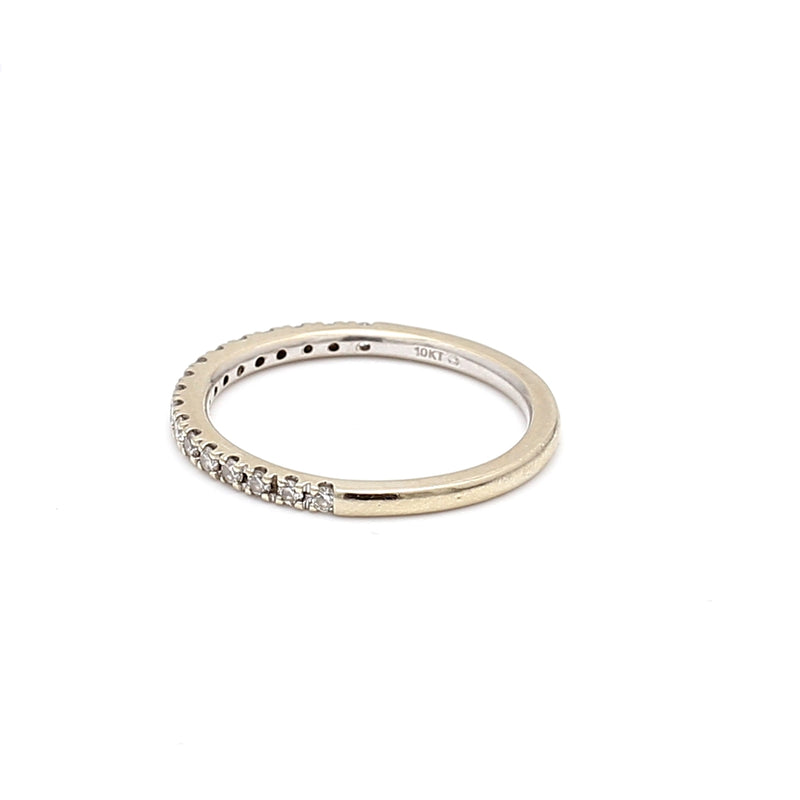 0.30 Carat Round Brilliant H SI1 Diamond 10 Karat White Gold Band Ring