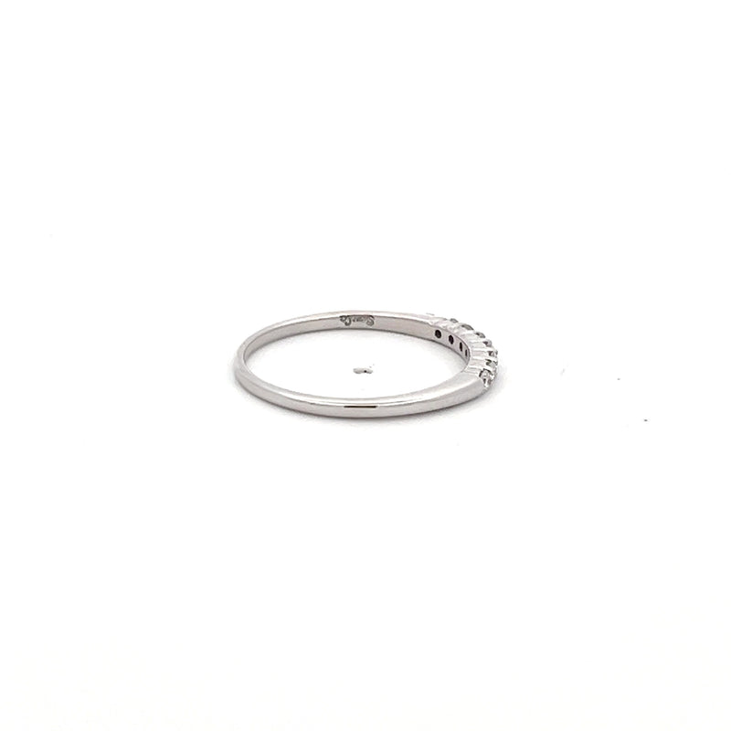 0.15 Carat Round Brilliant G SI1 Diamond 14 Karat White Gold Band Ring