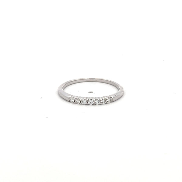 0.15 Carat Round Brilliant G SI1 Diamond 14 Karat White Gold Band Ring