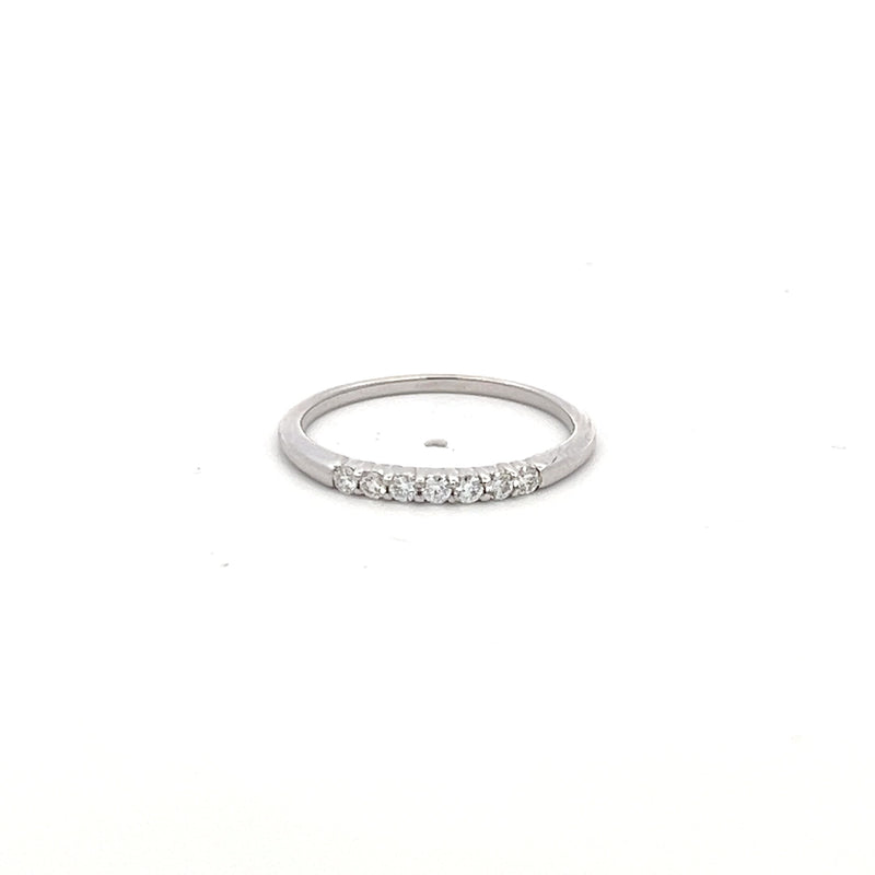 0.15 Carat Round Brilliant G SI1 Diamond 14 Karat White Gold Band Ring