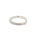 0.19 Carat Round Brilliant H SI1 Diamond 14 Karat White Gold Band Ring